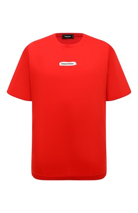 Мужская хлопковая футболка DSQUARED2 красного цвета, арт. S74GD1105/S22427 | Фото 1 (Рукава: Короткие; Длина (для топов): Стандартные; Материал внешний: Хлопок; Принт: С принтом; Стили: Спорт-шик; Размерность: Маломерит)