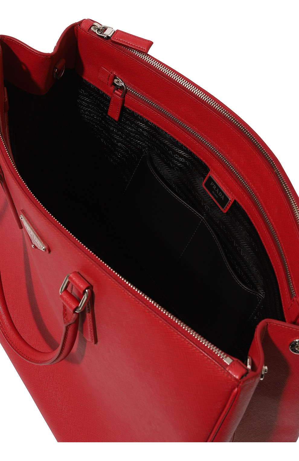 Мужская кожаная сумка-тоут galleria PRADA красного цвета, арт. 2VG047-9Z2-F068Z-OOO | Фото 5 (Материал: Натуральная кожа; Ремень/цепочка: На ремешке; Размер: large)