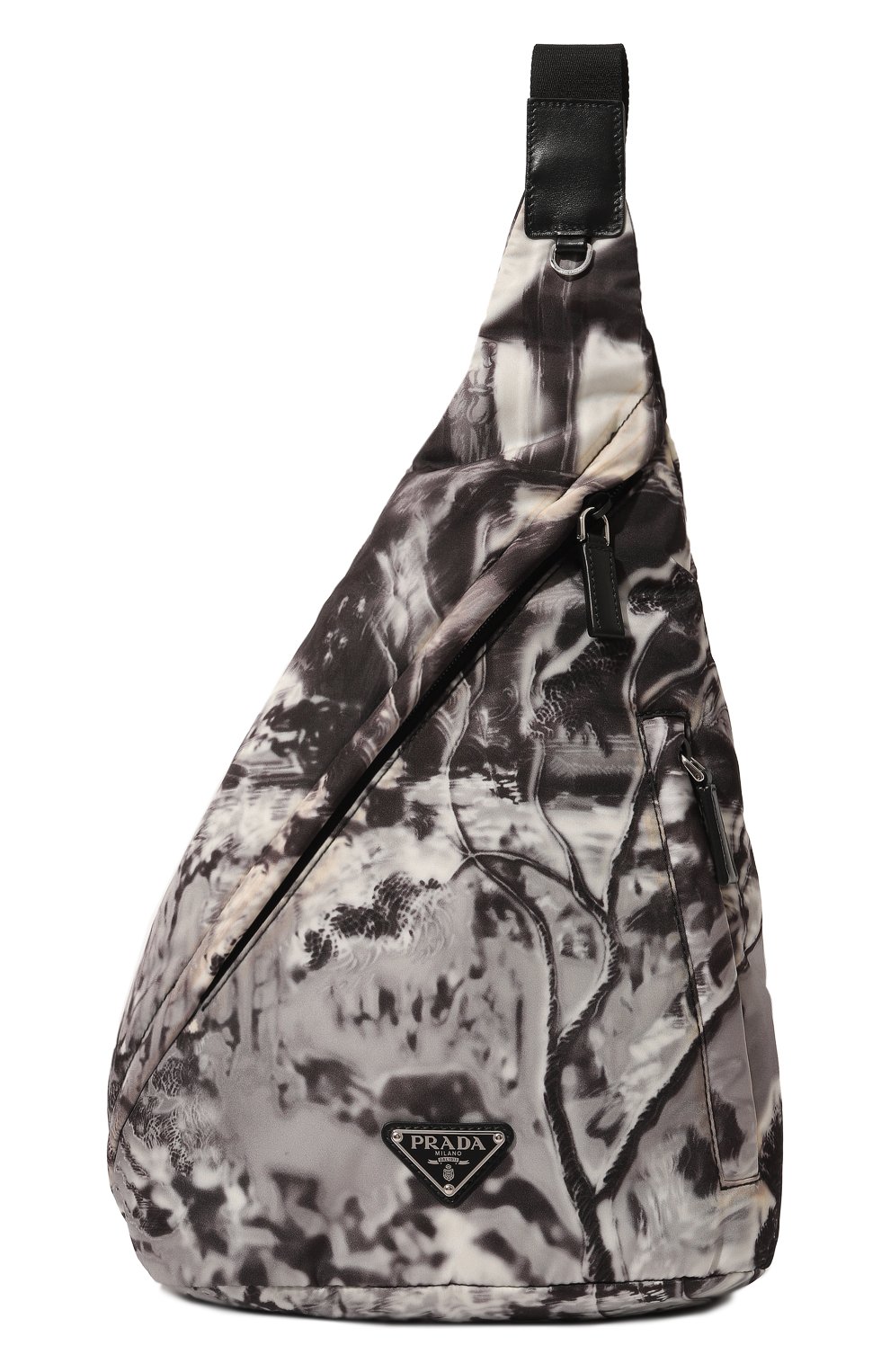 Мужской текстильный рюкзак PRADA серого цвета, арт. 2VZ092-2DXT-F0424-OOO | Фото 1 (Ремень/цепочка: На ремешке, На плечо; Стили: Кэжуэл; Размер: large)