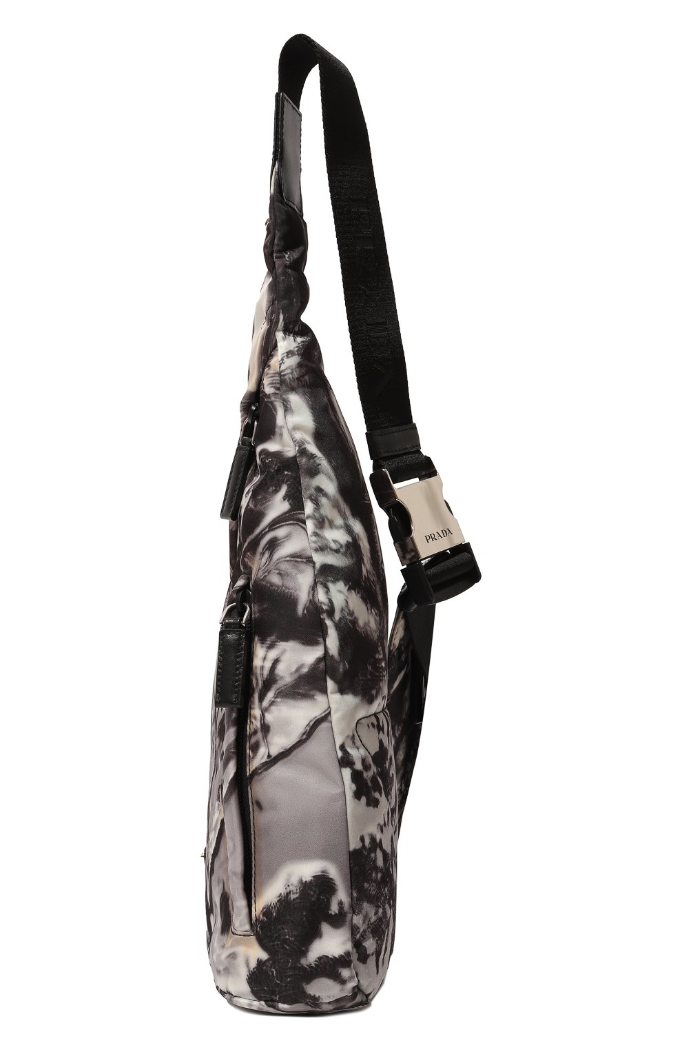 Мужской текстильный рюкзак PRADA серого цвета, арт. 2VZ092-2DXT-F0424-OOO | Фото 4 (Ремень/цепочка: На ремешке, На плечо; Стили: Кэжуэл; Размер: large)