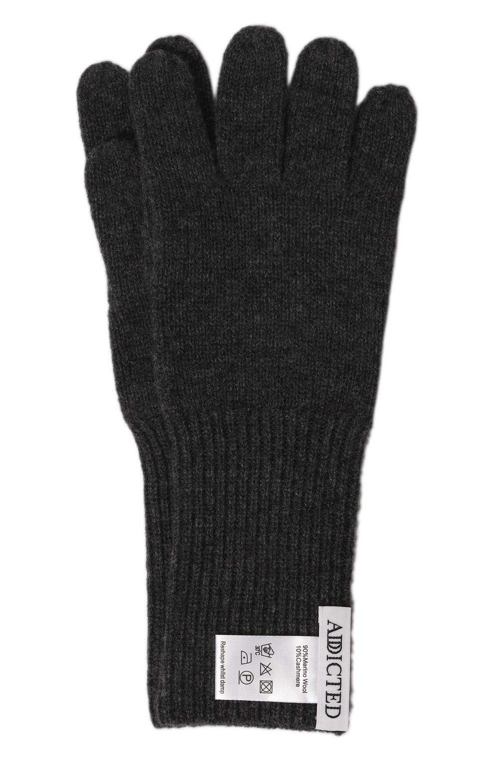 Женские перчатки из шерсти и кашемира ADDICTED темно-серого цвета, арт. MK907 | Фото 1 (Материал: Текстиль, Шерсть)