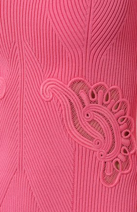 Женское платье из вискозы SELF-PORTRAIT розового цвета, арт. PF22-900 | Фото 5 (Случай: Коктейльный; Рукава: Длинные; Длина Ж (юбки, платья, шорты): Мини; Материал внешний: Синтетический материал, Вискоза; Кросс-КТ: Трикотаж; Стили: Романтичный; Женское Кросс-КТ: Платье-одежда)
