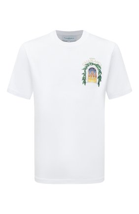 Мужская хлопковая футболка CASABLANCA белого цвета, арт. MS23-JTS-001-11 | Фото 1 (Рукава: Короткие; Длина (для топов): Стандартные; Принт: С принтом; Материал внешний: Хлопок; Стили: Кэжуэл)