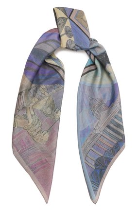 Женский шелковый платок санкт-петербург GOURJI разноцветного цвета, арт. T26SPB7R/1 | Фото 1 (Материал: Шелк, Текстиль)