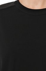 Женская хлопковая футболка BRUNELLO CUCINELLI черного цвета, арт. M0T18B1027 | Фото 5 (Принт: Без принта; Рукава: Короткие; Длина (для топов): Стандартные; Материал внешний: Хлопок; Женское Кросс-КТ: Футболка-одежда; Размерность: Маломерит; Стили: Кэжуэл)