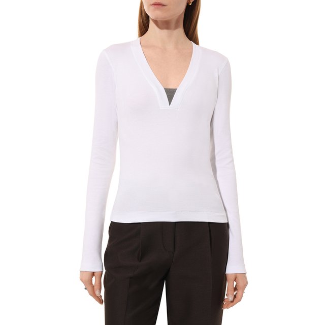 фото Хлопковый пуловер brunello cucinelli