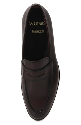Мужские кожаные пенни-лоферы W.GIBBS бордового цвета, арт. 0354003/C0RTINA | Фото 6 (Материал внутренний: Натуральная кожа; Стили: Классический)
