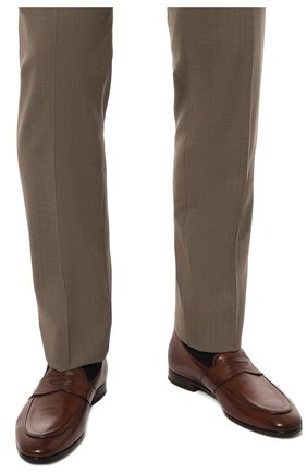 Мужские кожаные пенни-лоферы W.GIBBS коричневого цвета, арт. 0801011/ISE0 | Фото 3 (Материал внутренний: Натуральная кожа; Стили: Классический)