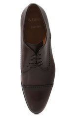 Мужские кожаные дерби W.GIBBS темно-коричневого цвета, арт. 7255032/C0RTINA | Фото 6 (Мужское Кросс-КТ: Броги-обувь; Материал внутренний: Натуральная кожа; Стили: Классический)