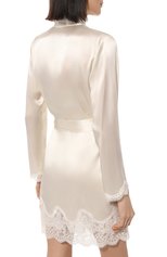 Женский шелковый халат AUBADE молочного цвета, арт. QS65 | Фото 4 (Материал внешний: Шелк)