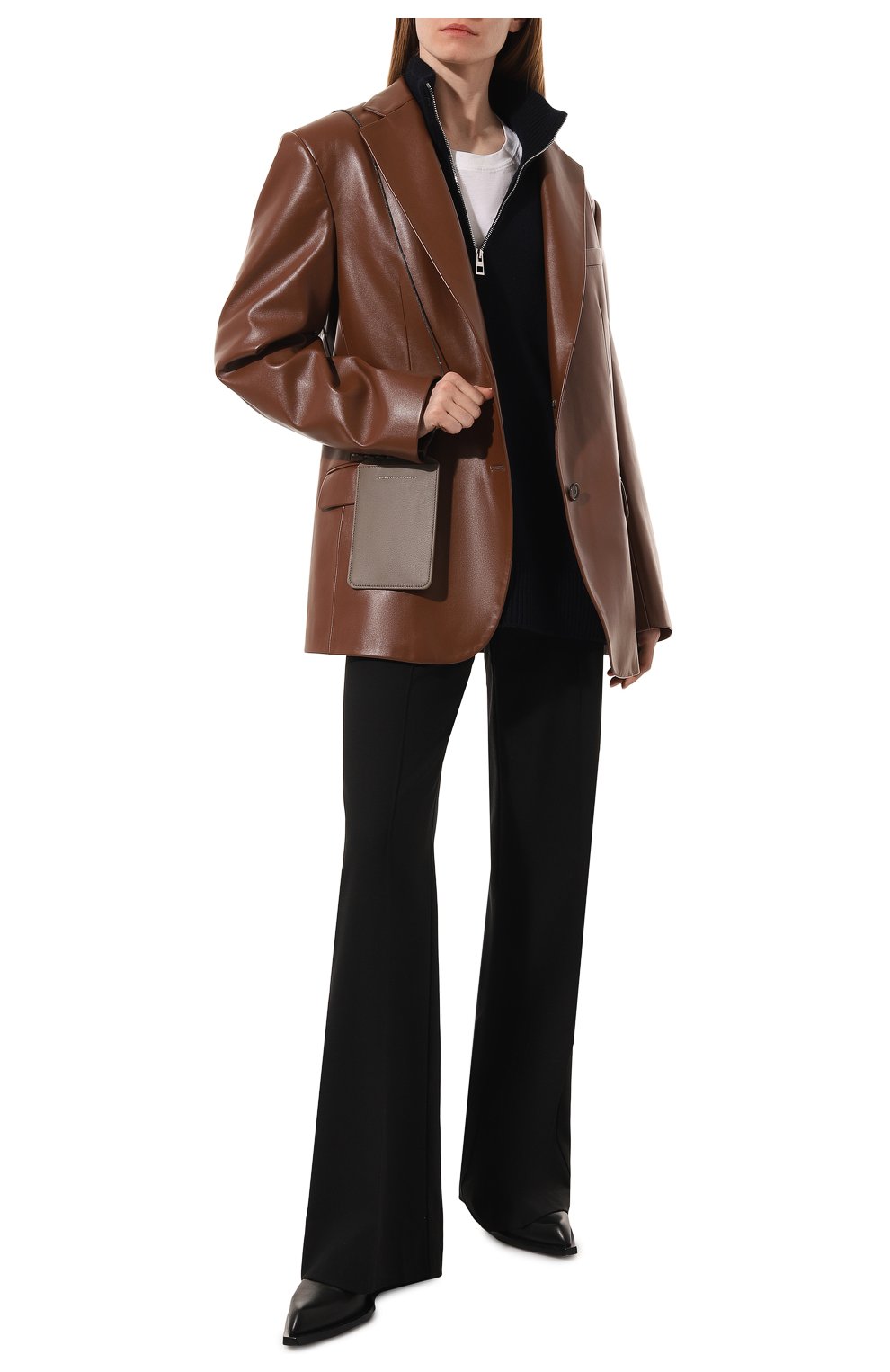 Кожаный чехол для iphone BRUNELLO CUCINELLI коричневого цвета, арт. MWHED2531 | Фото 6 (Женское Кросс-КТ: Кожа iPhone)