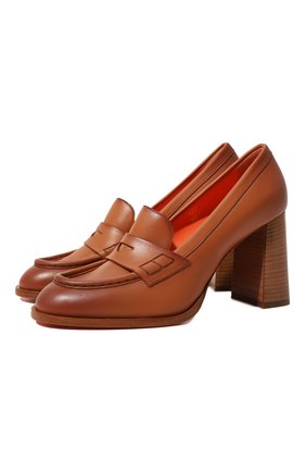 Женские кожаные туфли SANTONI светло-коричневого цвета по цене 62850 руб., арт. WDQQ59981HA3BLGAN01 | Фото 1