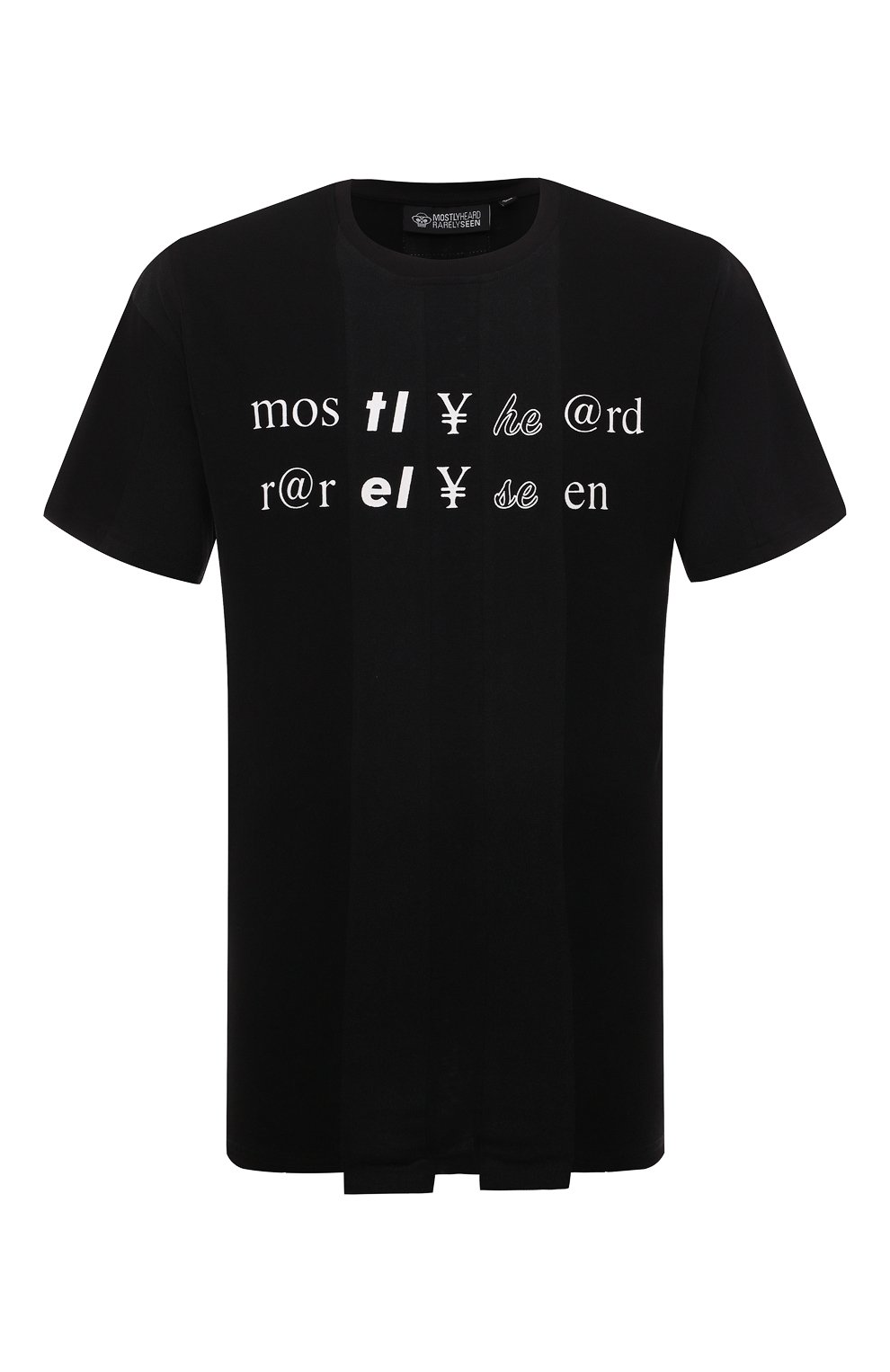Мужская хлопковая футболка MOSTLY HEARD RARELY SEEN черного цвета, арт. MH08BB-T01 | Фото 1 (Рукава: Короткие; Длина (для топов): Стандартные; Стили: Гранж; Принт: С принтом; Материал внешний: Хлопок)