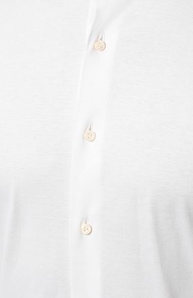 Мужская хлопковая рубашка VAN LAACK белого цвета, арт. PER-L/180031 | Фото 5 (Манжеты: На пуговицах; Рукава: Длинные; Рубашки М: Regular Fit; Воротник: Акула; Случай: Повседневный; Длина (для топов): Стандартные; Материал внешний: Хлопок; Принт: Однотонные; Стили: Кэжуэл)