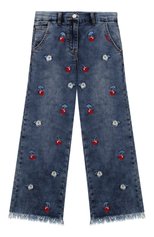 Детские джинсы MONNALISA синего цвета, арт. 19A400 | Фото 1 (Детали: Декор; Материал внешний: Хлопок)