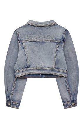 Детская джинсовая куртка MONNALISA голубого цвета, арт. 79A101 | Фото 2 (Рукава: Длинные; Кросс-КТ: Деним; Материал внешний: Хлопок)