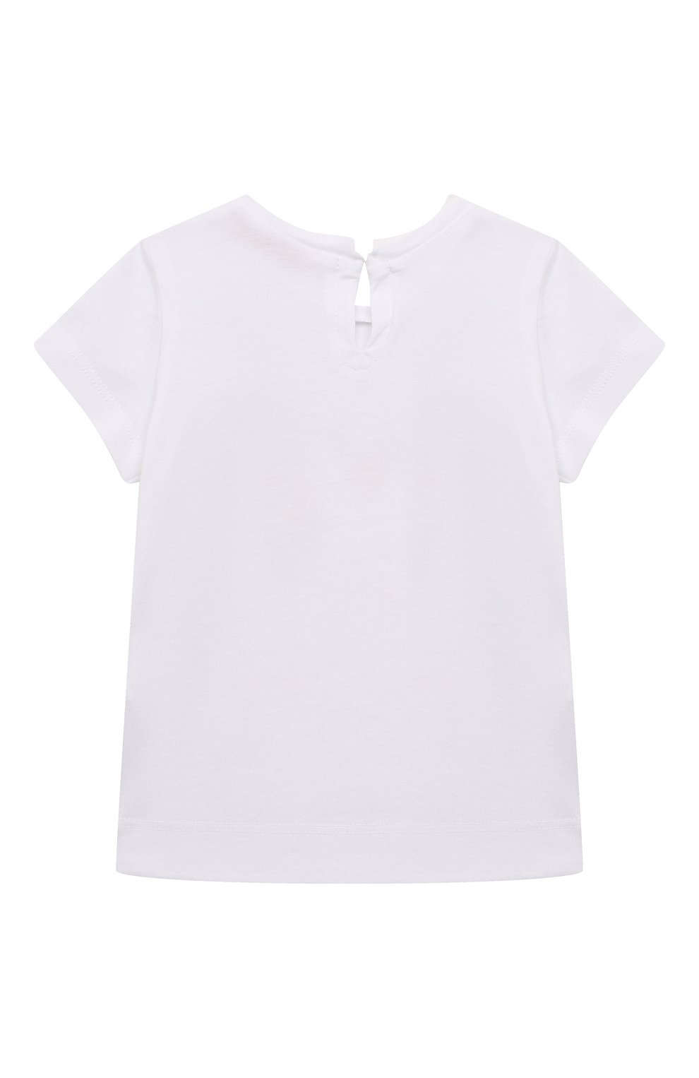 Детский хлопковая футболка MONNALISA белого цвета, арт. 39A602 | Фото 2