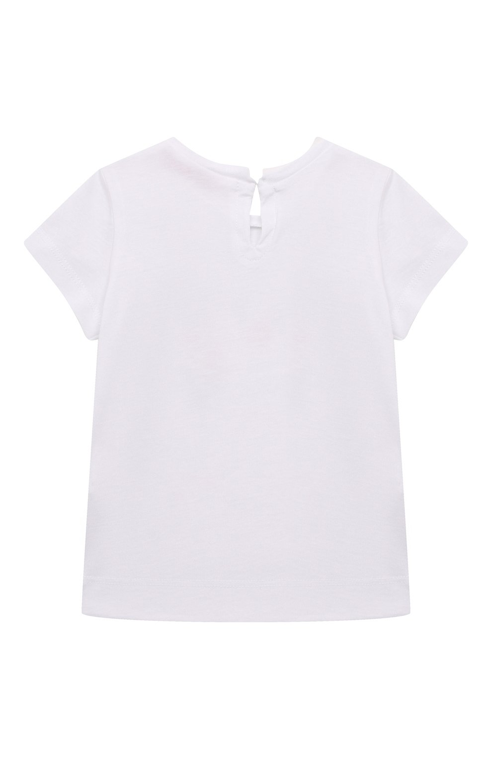 Детский хлопковая футболка MONNALISA белого цвета, арт. 39A600 | Фото 2