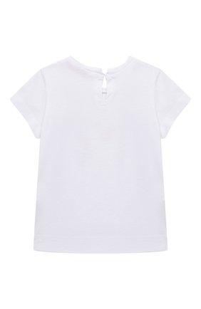 Детский хлопковая футболка MONNALISA белого цвета, арт. 31A605 | Фото 2