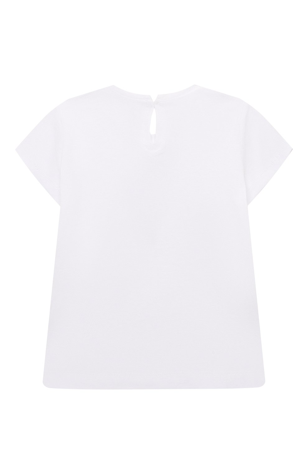 Детский хлопковая футболка MONNALISA белого цвета, арт. 31A605. | Фото 2