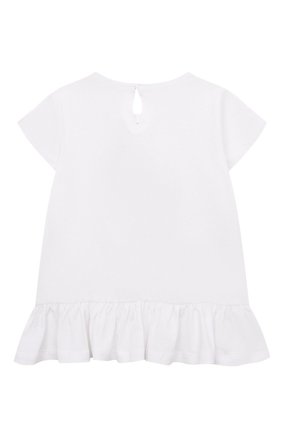 Детский хлопковая футболка MONNALISA белого цвета, арт. 39A601. | Фото 2