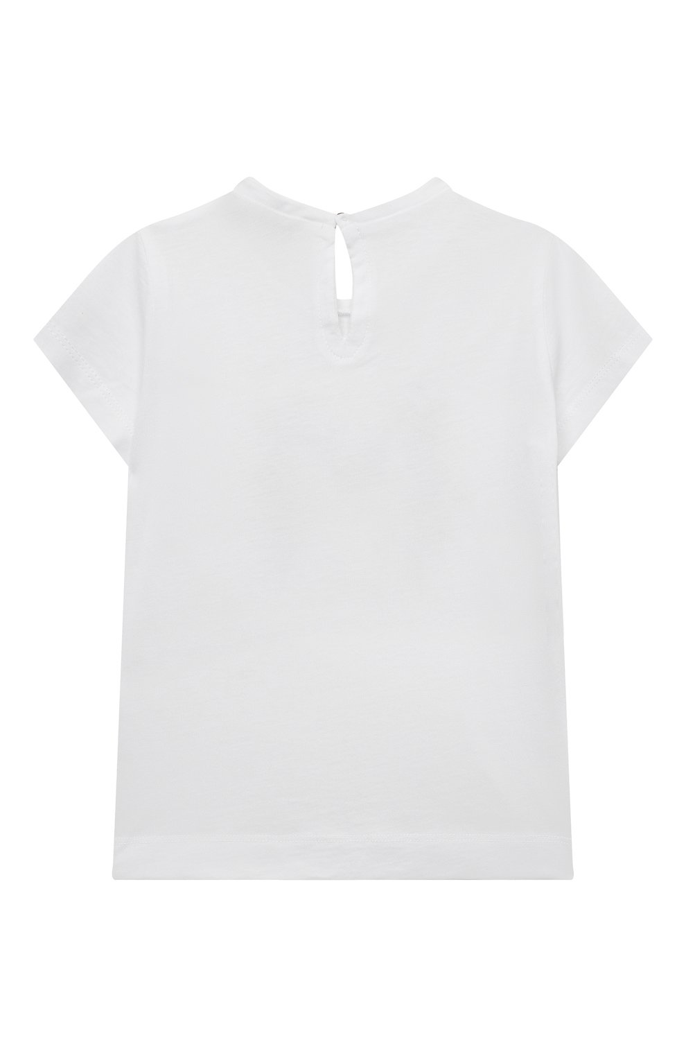 Детский хлопковая футболка MONNALISA белого цвета, арт. 39A602. | Фото 2