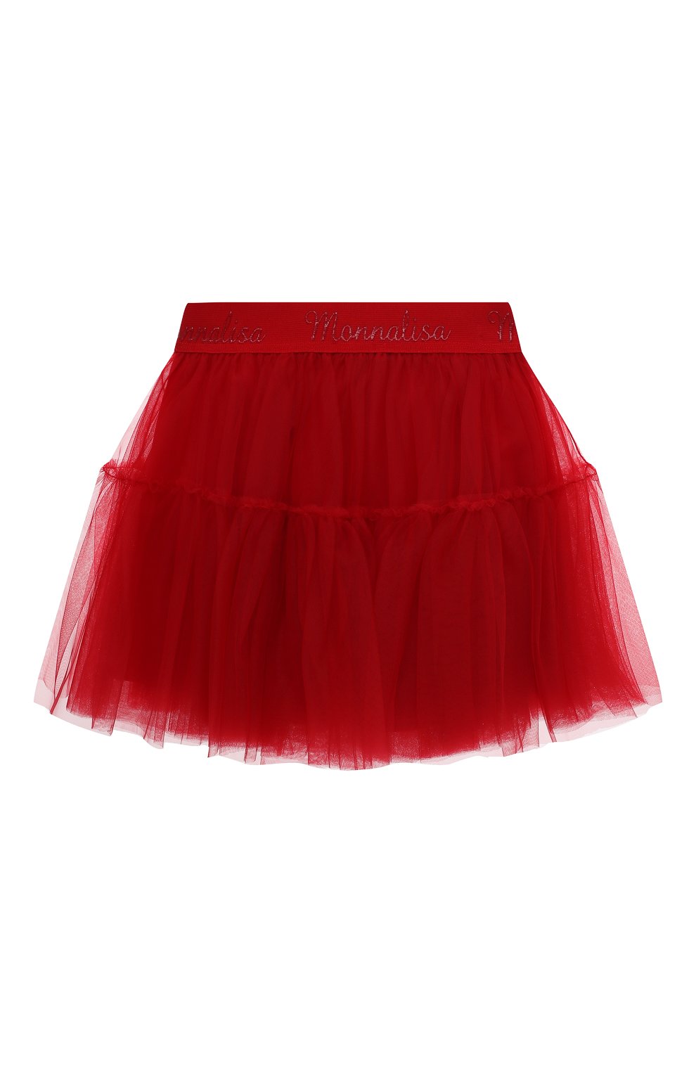 Детская юбка MONNALISA красного цвета, арт. 17AGON | Фото 2 (Случай: Вечерний; Материал внешний: Синтетический материал; Материал подклада: Хлопок)