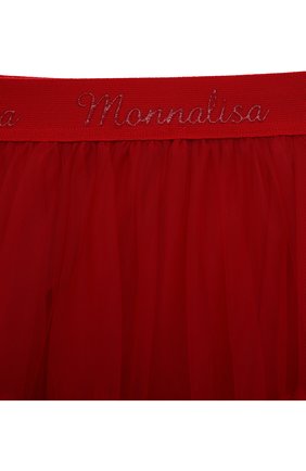Детская юбка MONNALISA красного цвета, арт. 17AGON | Фото 3 (Случай: Вечерний; Материал внешний: Синтетический материал; Материал подклада: Хлопок)