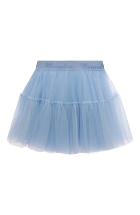 Детская юбка MONNALISA голубого цвета, арт. 17AGON | Фото 1 (Случай: Вечерний; Материал внешний: Синтетический материал; Материал подклада: Хлопок)