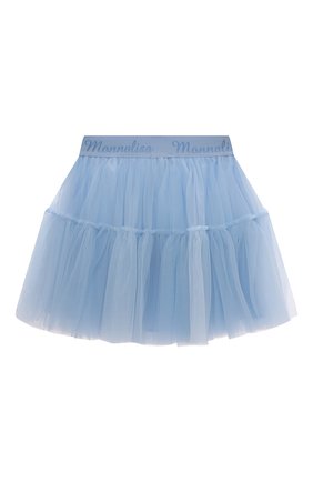Детская юбка MONNALISA голубого цвета, арт. 17AGON | Фото 2 (Случай: Вечерний; Материал внешний: Синтетический материал; Материал подклада: Хлопок)