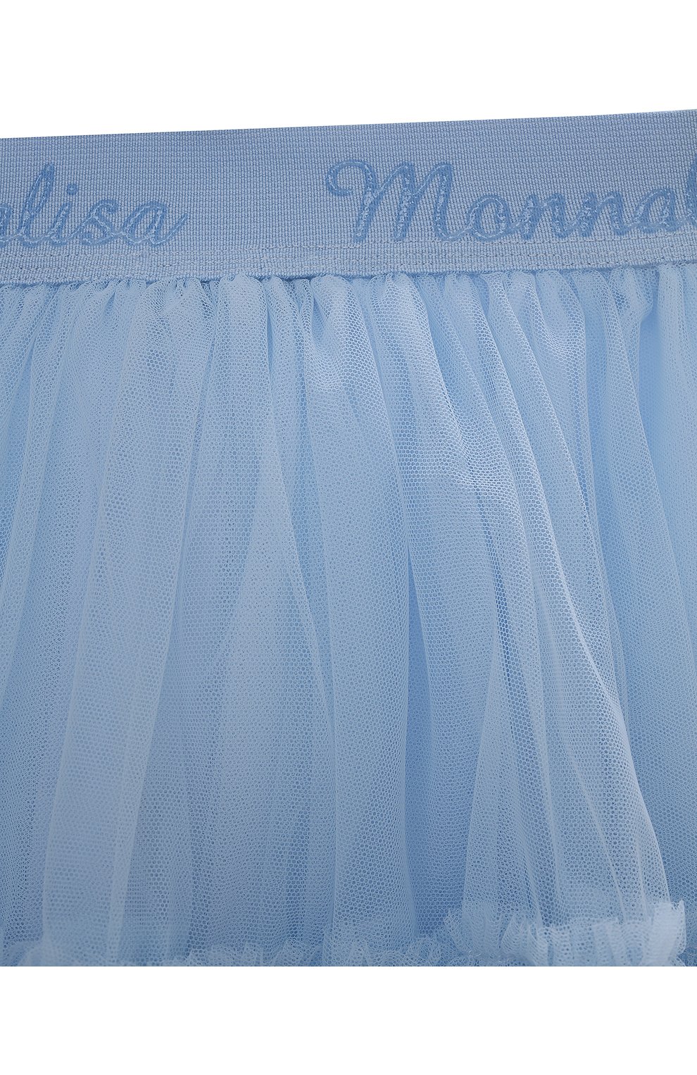 Детская юбка MONNALISA голубого цвета, арт. 17AGON | Фото 3 (Случай: Вечерний; Материал внешний: Синтетический материал; Материал подклада: Хлопок)