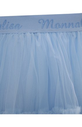 Детская юбка MONNALISA голубого цвета, арт. 17AGON | Фото 3 (Случай: Вечерний; Материал внешний: Синтетический материал; Материал подклада: Хлопок)