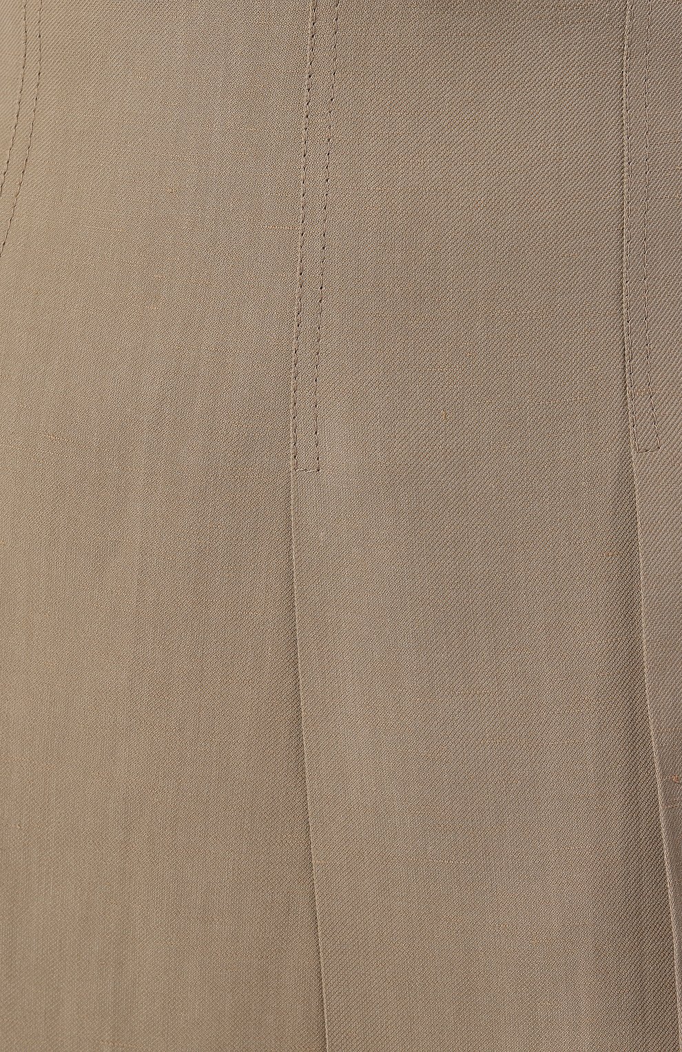 Женская юбка из вискозы и льна BRUNELLO CUCINELLI бежевого цвета, арт. MH126B1070 | Фото 5 (Длина Ж (юбки, платья, шорты): Мини; Женское Кросс-КТ: Юбка-одежда; Материал внешний: Вискоза; Стили: Кэжуэл)