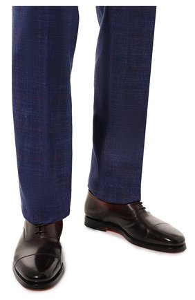 Мужские кожаные оксфорды SANTONI бордового цвета, арт. MCNG17756SB3EVRTN01 | Фото 3 (Материал внутренний: Натуральная кожа; Стили: Классический)
