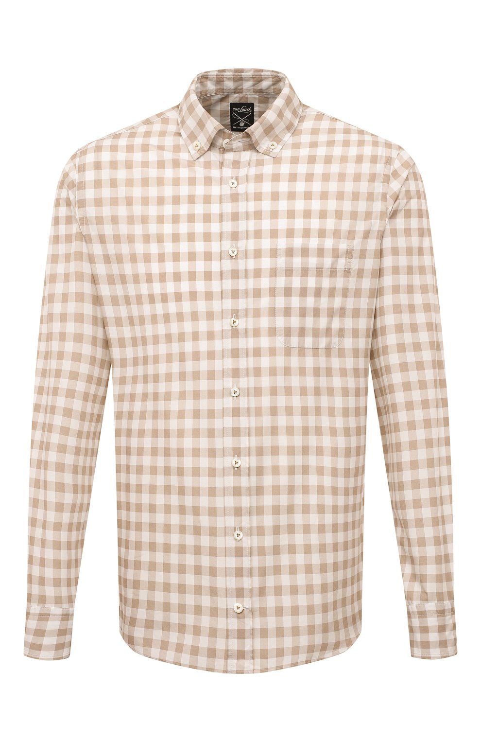 Мужская бежевая хлопковая рубашка VAN LAACK купить в интернет-магазине ...