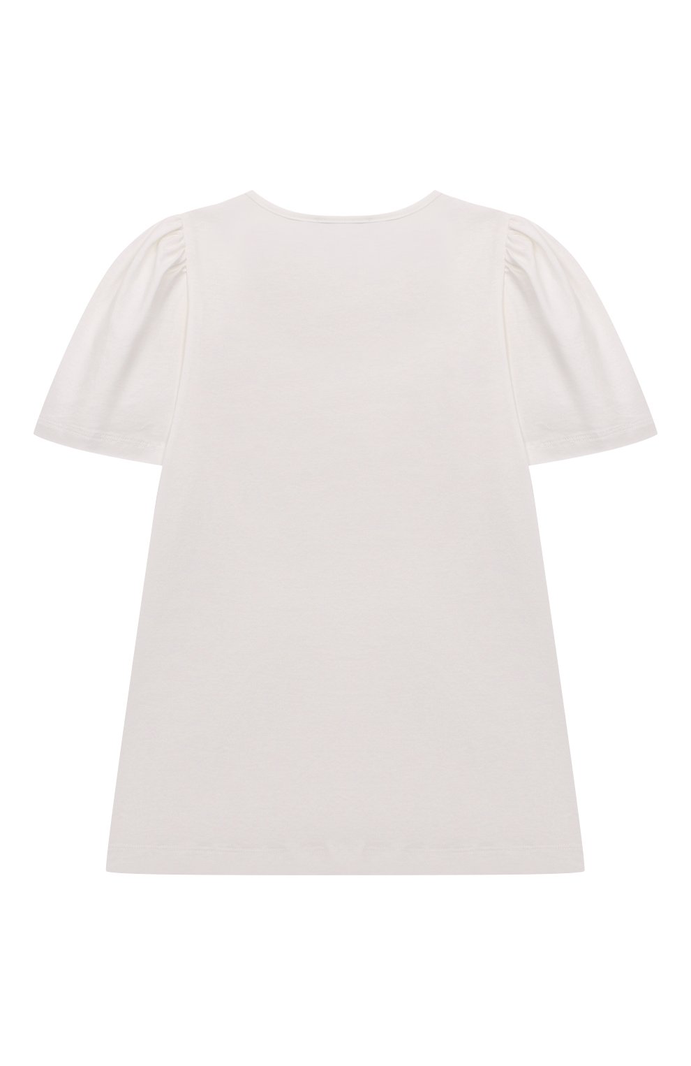 Детская хлопковая футболка MONNALISA белого цвета, арт. 71A600 | Фото 2 (Девочки Кросс-КТ: футболка-одежда; Рукава: Короткие; Материал внешний: Хлопок)
