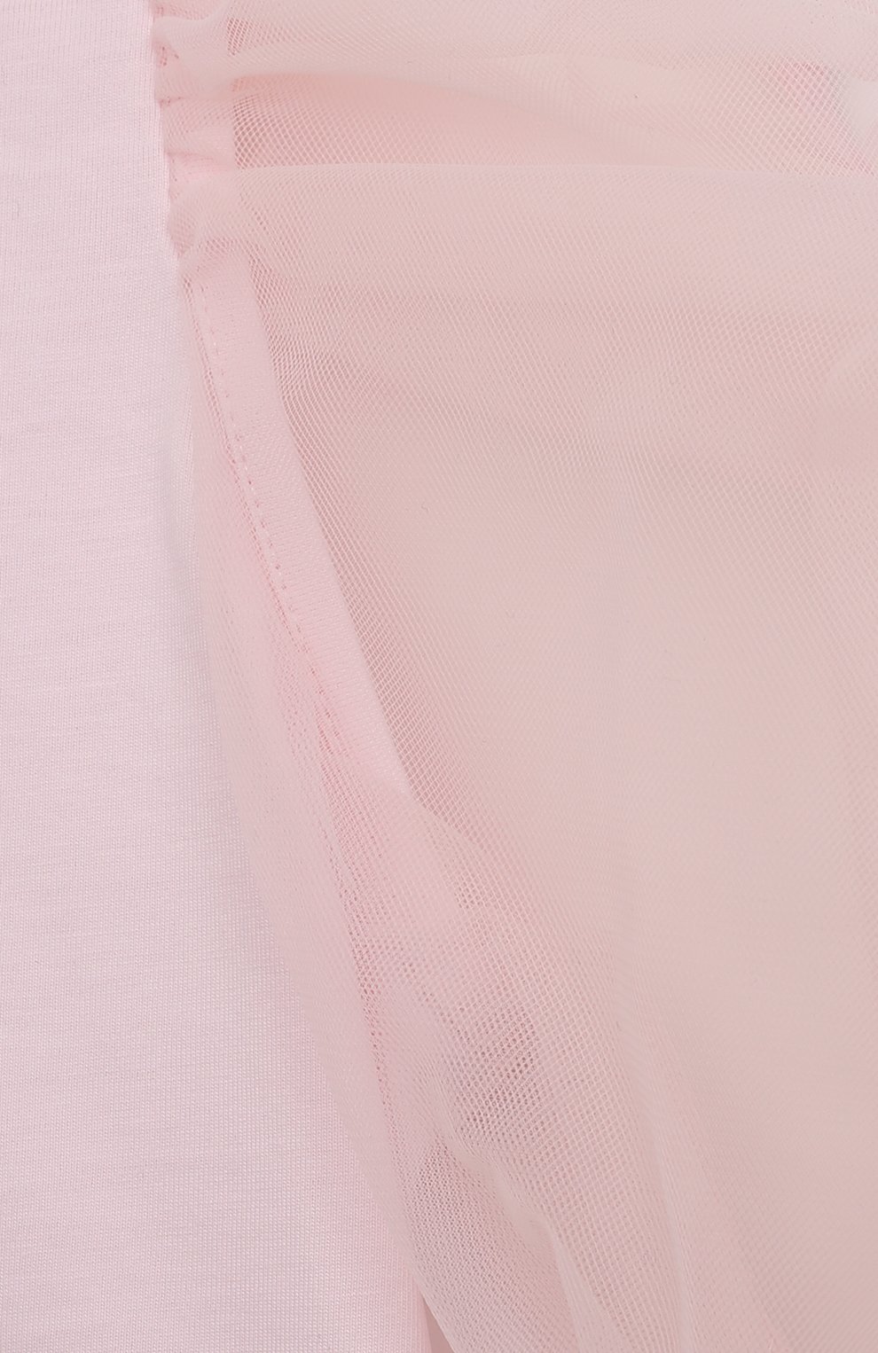 Детский хлопковый топ MONNALISA розового цвета, арт. 71A303 | Фото 3 (Рукава: Короткие; Девочки Кросс-КТ: топ-одежда; Материал внешний: Хлопок)