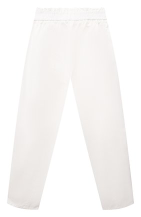 Детские хлопковые брюки MONNALISA белого цвета, арт. 17A400 | Фото 2 (Случай: Повседневный; Материал внешний: Хлопок)