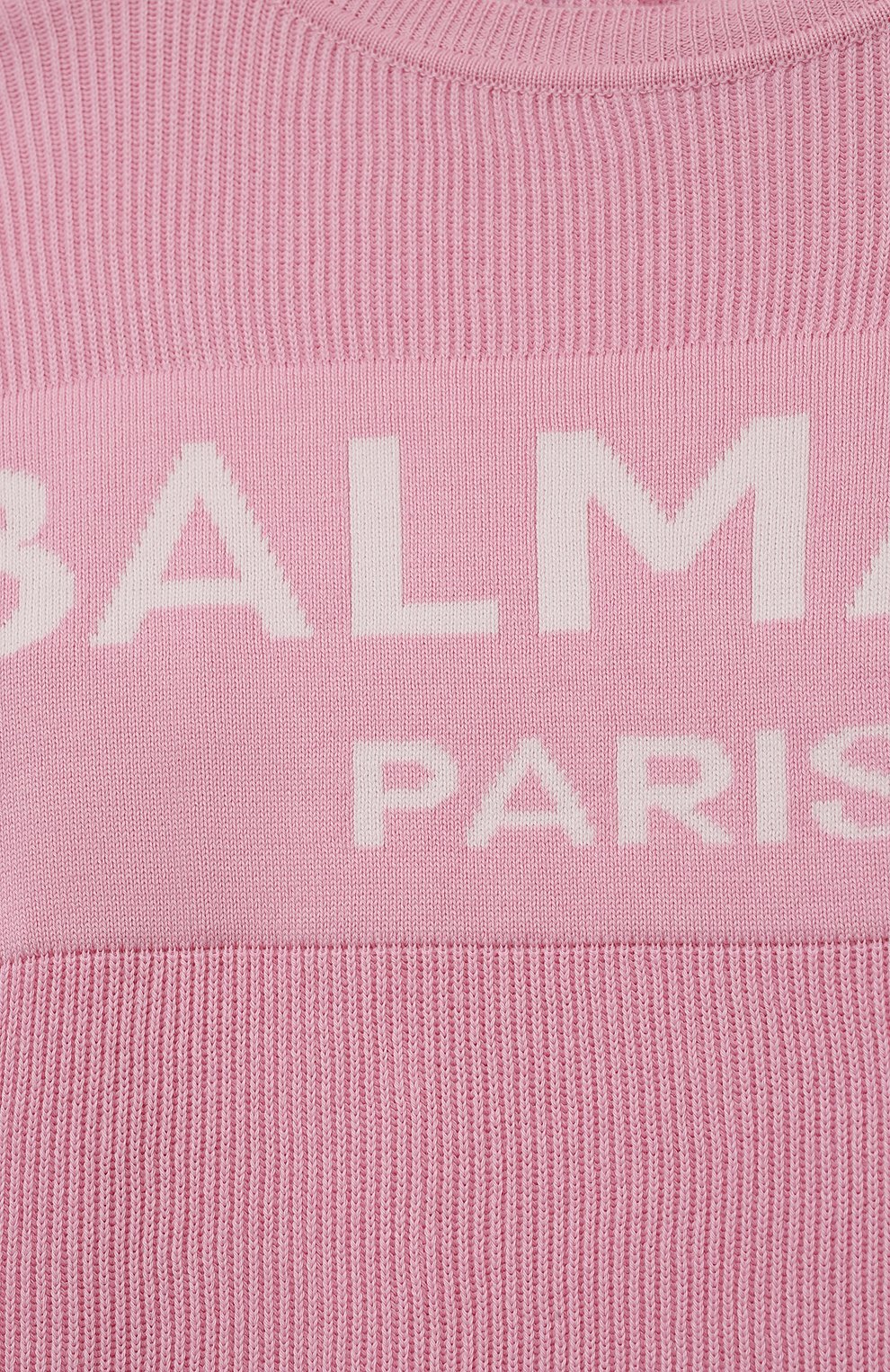 Детское хлопковое платье BALMAIN розового цвета, арт. BS1A20 | Фото 3 (Рукава: Длинные; Случай: Повседневный; Материал внешний: Хлопок; Девочки Кросс-КТ: Платье-одежда)