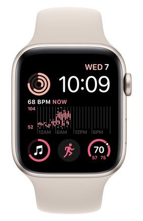 Смарт-часы Apple Watch SE (2022) GPS 44mm Starlight Aluminum Case with Starlight Sport Band S/M | Фото №2