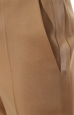 Женские шерстяные брюки BOSS бежевого цвета, арт. 50486277 | Фото 5 (Силуэт Ж (брюки и джинсы): Широкие; Материал внешний: Шерсть; Длина (брюки, джинсы): Стандартные; Женское Кросс-КТ: Брюки-одежда; Стили: Кэжуэл)