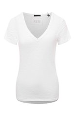Женская хлопковая футболка ATM ANTHONY THOMAS MELILLO белого цвета, арт. AW1168FK | Фото 1 (Принт: Без принта; Рукава: Короткие; Длина (для топов): Стандартные; Материал внешний: Хлопок; Женское Кросс-КТ: Футболка-одежда; Стили: Минимализм)