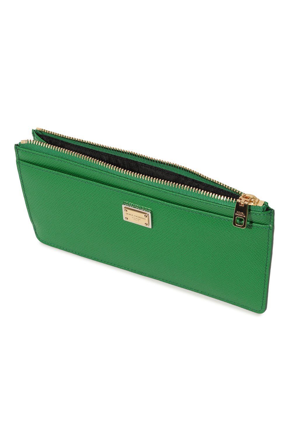Женский кожаный футляр для кредитных карт DOLCE & GABBANA зеленого цвета, арт. BI1265/A1001 | Фото 3 (Материал: Натуральная кожа)