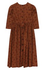 Детское платье из вискозы ULYANA SERGEENKO коричневого цвета, арт. ABM001KD21P (1345б21) | Фото 2 (Рукава: Длинные; Случай: Повседневный; Материал внешний: Вискоза; Девочки Кросс-КТ: Платье-одежда)