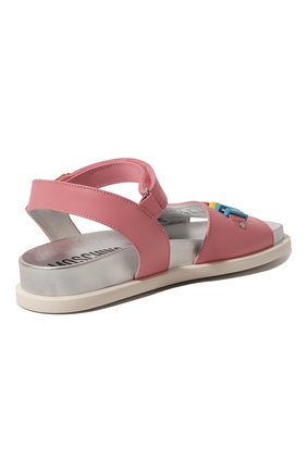 Детские кожаные сандалии MOSCHINO розового цвета, арт. 74415/32 | Фото 3 (Материал внутренний: Натуральная кожа)