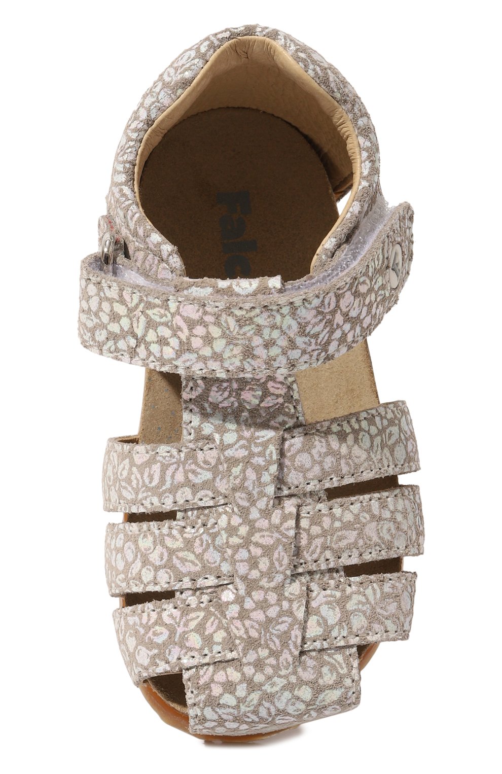 Детские кожаные сандалии FALCOTTO бежевого цвета, арт. 1500736/88/20 | Фото 4 (Материал внутренний: Натуральная кожа)