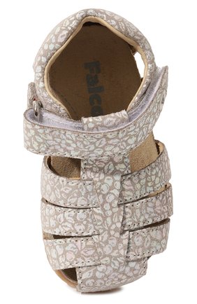 Детские кожаные сандалии FALCOTTO бежевого цвета, арт. 1500736/88/23 | Фото 4 (Материал внутренний: Натуральная кожа)