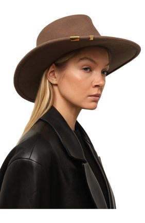 Женская фетровая шляпа jack klecks 4 COCOSHNICK HEADDRESS коричневого цвета, арт. JACKKLECKS | Фото 2 (Материал: Текстиль, Шерсть)