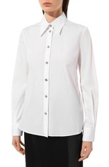 Женская хлопковая рубашка DOLCE & GABBANA белого цвета, арт. F5Q46T/FUEAJ | Фото 3 (Рукава: Длинные; Принт: Без принта; Женское Кросс-КТ: Рубашка-одежда; Длина (для топов): Стандартные; Материал внешний: Хлопок; Стили: Классический)