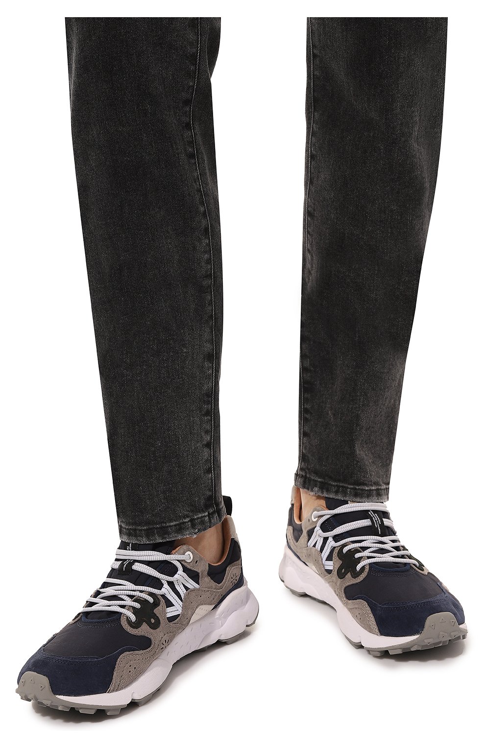 Мужские комбинированные кроссовки yamano 3 man FLOWER MOUNTAIN темно-синего цвета, арт. 001 2017395/01 | Фото 3 (Материал внешний: Текстиль; Стили: Классический; Материал утеплителя: Без утеплителя; Материал внутренний: Текстиль; Подошва: Массивная)